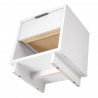 Manhattan Comfort Granville Modern Nightstand 1.0 with 1 Full Extension Drawers in White Bottom