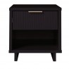 Manhattan Comfort Granville Modern Nightstand 1.0 with 1 Full Extension Drawers in Black Front