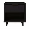 Manhattan Comfort Granville Modern Nightstand 1.0 with 1 Full Extension Drawers in Black Front - Manhattan Comfort Granville Modern Nightstand 1.0 with 1 Full Extension Drawers in Black Front