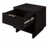 Manhattan Comfort Granville Modern Nightstand 1.0 with 1 Full Extension Drawers in Black Open - Manhattan Comfort Granville Modern Nightstand 1.0 with 1 Full Extension Drawers in Black Open