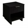 Manhattan Comfort Granville Modern Nightstand 1.0 with 1 Full Extension Drawers in Black Side - Manhattan Comfort Granville Modern Nightstand 1.0 with 1 Full Extension Drawers in Black Side