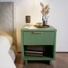 Manhattan Comfort Granville Modern Nightstand 1.0 with 1 Full Extension Drawers in Sage Green - Manhattan Comfort Granville Modern Nightstand 1.0 with 1 Full Extension Drawers in Sage Green