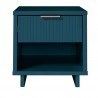 Manhattan Comfort Granville Modern Nightstand 1.0 with 1 Full Extension Drawers in Midnight Blue Front
