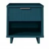 Manhattan Comfort Granville Modern Nightstand 1.0 with 1 Full Extension Drawers in Midnight Blue Front - Manhattan Comfort Granville Modern Nightstand 1.0 with 1 Full Extension Drawers in Midnight Blue Front