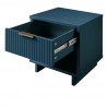 Manhattan Comfort Granville Modern Nightstand 1.0 with 1 Full Extension Drawers in Midnight Blue Open