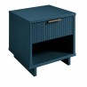 Manhattan Comfort Granville Modern Nightstand 1.0 with 1 Full Extension Drawers in Midnight Blue Side