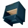 Manhattan Comfort Granville Modern Nightstand 1.0 with 1 Full Extension Drawers in Midnight Blue Bottom - Manhattan Comfort Granville Modern Nightstand 1.0 with 1 Full Extension Drawers in Midnight Blue Bottom