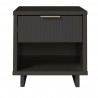Manhattan Comfort Granville Modern Nightstand 1.0 with 1 Full Extension Drawers in Dark Grey Front