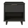 Manhattan Comfort Granville Modern Nightstand 1.0 with 1 Full Extension Drawers in Dark Grey Front - Manhattan Comfort Granville Modern Nightstand 1.0 with 1 Full Extension Drawers in Dark Grey Front