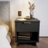 Manhattan Comfort Granville Modern Nightstand 1.0 with 1 Full Extension Drawers in Dark Grey - Manhattan Comfort Granville Modern Nightstand 1.0 with 1 Full Extension Drawers in Dark Grey