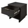 Manhattan Comfort Granville Modern Nightstand 1.0 with 1 Full Extension Drawers in Dark Grey Open
