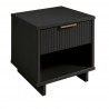 Manhattan Comfort Granville Modern Nightstand 1.0 with 1 Full Extension Drawers in Dark Grey Side