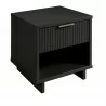 Manhattan Comfort Granville Modern Nightstand 1.0 with 1 Full Extension Drawers in Dark Grey Side - Manhattan Comfort Granville Modern Nightstand 1.0 with 1 Full Extension Drawers in Dark Grey Side