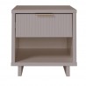 Manhattan Comfort Granville Modern Nightstand 1.0 with 1 Full Extension Drawers in Light Grey Front