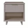Manhattan Comfort Granville Modern Nightstand 1.0 with 1 Full Extension Drawers in Light Grey Front - Manhattan Comfort Granville Modern Nightstand 1.0 with 1 Full Extension Drawers in Light Grey Front