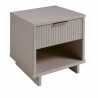 Manhattan Comfort Granville Modern Nightstand 1.0 with 1 Full Extension Drawers in Light Grey Side