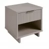Manhattan Comfort Granville Modern Nightstand 1.0 with 1 Full Extension Drawers in Light Grey Side - Manhattan Comfort Granville Modern Nightstand 1.0 with 1 Full Extension Drawers in Light Grey Side