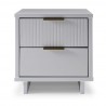 Manhattan Comfort Granville Modern Nightstand 2.0 with 2 Full Extension Drawers in White Front