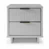 Manhattan Comfort Granville Modern Nightstand 2.0 with 2 Full Extension Drawers in White Front - Manhattan Comfort Granville Modern Nightstand 2.0 with 2 Full Extension Drawers in White Front