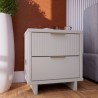 Manhattan Comfort Granville Modern Nightstand 2.0 with 2 Full Extension Drawers in White