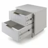 Manhattan Comfort Granville Modern Nightstand 2.0 with 2 Full Extension Drawers in White Open - Manhattan Comfort Granville Modern Nightstand 2.0 with 2 Full Extension Drawers in White Open
