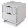 Manhattan Comfort Granville Modern Nightstand 2.0 with 2 Full Extension Drawers in White Side