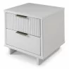 Manhattan Comfort Granville Modern Nightstand 2.0 with 2 Full Extension Drawers in White Side - Manhattan Comfort Granville Modern Nightstand 2.0 with 2 Full Extension Drawers in White Side