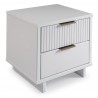 Manhattan Comfort Granville Modern Nightstand 2.0 with 2 Full Extension Drawers in White Side