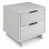 Manhattan Comfort Granville Modern Nightstand 2.0 with 2 Full Extension Drawers in White Side - Manhattan Comfort Granville Modern Nightstand 2.0 with 2 Full Extension Drawers in White Side