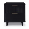 Manhattan Comfort Granville Modern Nightstand 2.0 with 2 Full Extension Drawers in Black Front