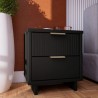 Manhattan Comfort Granville Modern Nightstand 2.0 with 2 Full Extension Drawers in Black
