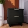 Manhattan Comfort Granville Modern Nightstand 2.0 with 2 Full Extension Drawers in Black - Manhattan Comfort Granville Modern Nightstand 2.0 with 2 Full Extension Drawers in Black