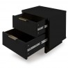 Manhattan Comfort Granville Modern Nightstand 2.0 with 2 Full Extension Drawers in Black Open