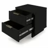 Manhattan Comfort Granville Modern Nightstand 2.0 with 2 Full Extension Drawers in Black Open - Manhattan Comfort Granville Modern Nightstand 2.0 with 2 Full Extension Drawers in Black Open