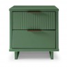 Manhattan Comfort Granville Modern Nightstand 2.0 with 2 Full Extension Drawers in Sage Green Front