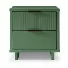 Manhattan Comfort Granville Modern Nightstand 2.0 with 2 Full Extension Drawers in Sage Green Front - Manhattan Comfort Granville Modern Nightstand 2.0 with 2 Full Extension Drawers in Sage Green Front