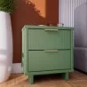 Manhattan Comfort Granville Modern Nightstand 2.0 with 2 Full Extension Drawers in Sage Green - Manhattan Comfort Granville Modern Nightstand 2.0 with 2 Full Extension Drawers in Sage Green