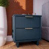 Manhattan Comfort Granville Modern Nightstand 2.0 with 2 Full Extension Drawers in Midnight Blue