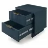Manhattan Comfort Granville Modern Nightstand 2.0 with 2 Full Extension Drawers in Midnight Blue Open - Manhattan Comfort Granville Modern Nightstand 2.0 with 2 Full Extension Drawers in Midnight Blue Open