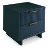 Manhattan Comfort Granville Modern Nightstand 2.0 with 2 Full Extension Drawers in Midnight Blue Side - Manhattan Comfort Granville Modern Nightstand 2.0 with 2 Full Extension Drawers in Midnight Blue Side