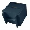 Manhattan Comfort Granville Modern Nightstand 2.0 with 2 Full Extension Drawers in Midnight Blue Bottom - Manhattan Comfort Granville Modern Nightstand 2.0 with 2 Full Extension Drawers in Midnight Blue Bottom