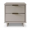 Manhattan Comfort Granville Modern Nightstand 2.0 with 2 Full Extension Drawers in Light Grey Front