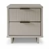 Manhattan Comfort Granville Modern Nightstand 2.0 with 2 Full Extension Drawers in Light Grey Front - Manhattan Comfort Granville Modern Nightstand 2.0 with 2 Full Extension Drawers in Light Grey Front