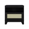 Manhattan Comfort Sheridan Modern Cane Nightstand Black Front