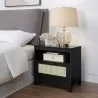 Manhattan Comfort Sheridan Modern Cane Nightstand Black - Manhattan Comfort Sheridan Modern Cane Nightstand Black