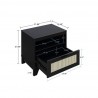 Manhattan Comfort Sheridan Modern Cane Nightstand Black Size