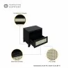 Manhattan Comfort Sheridan Modern Cane Nightstand Black Details - Manhattan Comfort Sheridan Modern Cane Nightstand Black Details
