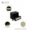 Manhattan Comfort Sheridan Modern Cane Nightstand Black Details
