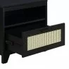 Manhattan Comfort Sheridan Modern Cane Nightstand Black Open - Manhattan Comfort Sheridan Modern Cane Nightstand Black Open