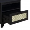 Manhattan Comfort Sheridan Modern Cane Nightstand Black Open